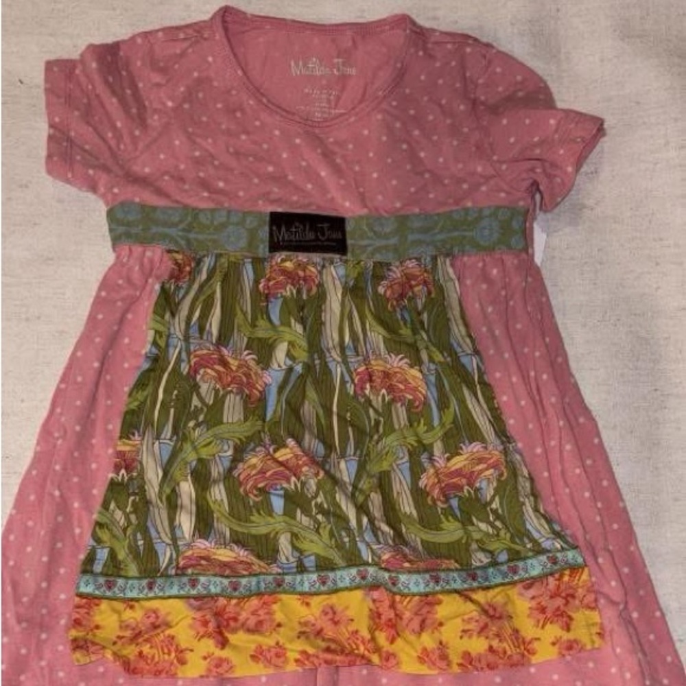 Matilda Jane Pink Dress with Floral Apron